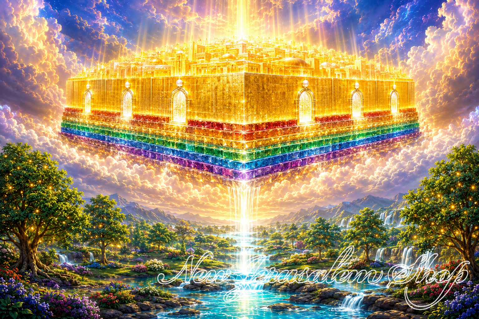 The New Jerusalem Descending from Heaven Christian Wall Art